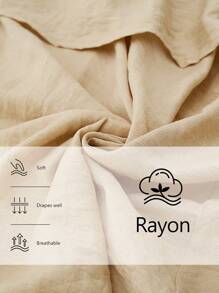 Aalyst 2pcs Simple Elegant Lady Linen Twill Women Set - Apricot - View 2