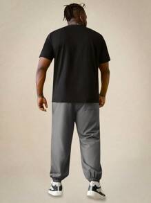 EASEVO Conjunto de 2 piezas de talla grande para hombre: camiseta de manga corta casual y pantalón de chándal de verano