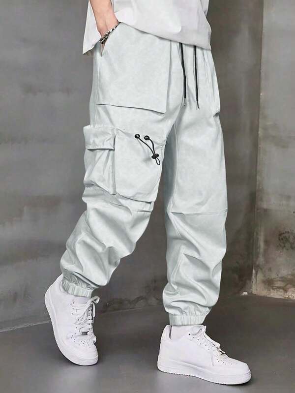 Manfinity EMRG Men's Drawstring Waist Side Pocket Cargo Pants