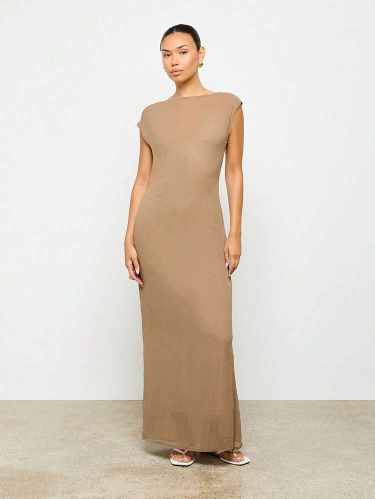 Elegant Maxi Length Crinkle Chiffon Two-Piece Outfits