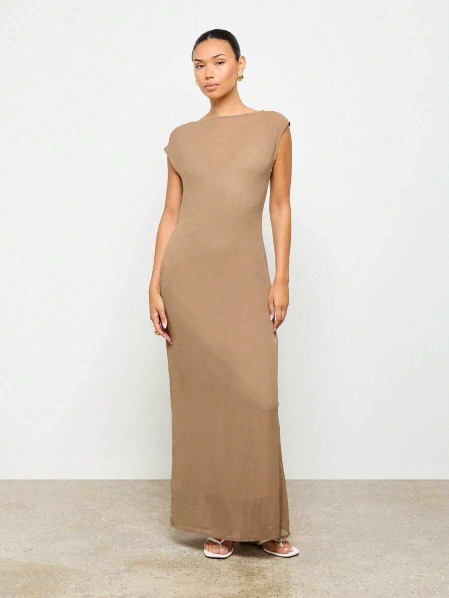 maxi white silk dress See The Sun V-Neckline Satin Maxi Dress White