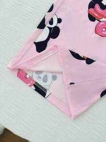 Snug Zone Plus Size Panda Print Elastic Waist Loose Pajama Bottoms