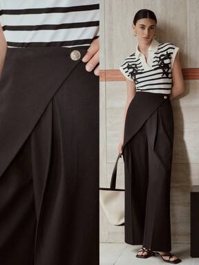 MOTF PREMIUM PRESS CREASE WRAP WIDE LEG PANTS