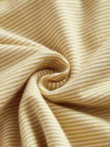 INAWLY Top bandeau a rayas con lazo, top corto juvenil adelgazante y sexy para mujer - Amarillo - Ver 6