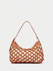 SHECARRY Women's Hollow Design Fashionable Casual Shoulder Bag - Brown - View 6