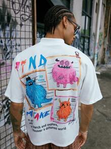 PAVTROS Manfinity Streetrush Manfinity Streetrush Men's Monster Graphic Couple T-Shirt, Matching Boyfriend And Girlfriend Tee ,Men S Streetwear Shirts , Shirts Graphic Shirts , Graphic T-Shirts,Boy Friend Gifts,Graphic Tees,Graphic Tees Men,Hip-Hop Street,I Love My Girlfriends - Multicolor - View 2