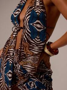 MUSERA Sexy Halterneck Wrap Mini Dress Sexy Going Out Party Summer Vacation Ibiza Outfit, Holiday, Club Outfit Night Out