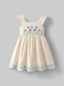 Ontre 年轻女孩花卉印花休闲套头连衣裙