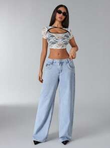 Jeanoix Áo ren gợi cảm đi biển cho nữ, Xuân/Hè - trắng - Xem 6