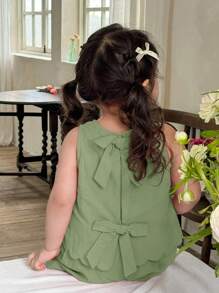 LMoss Kids 2 Stücke/Set Baby Mädchen einfarbiges Rundhalsausschnitt Lässig Top und Shorts Set