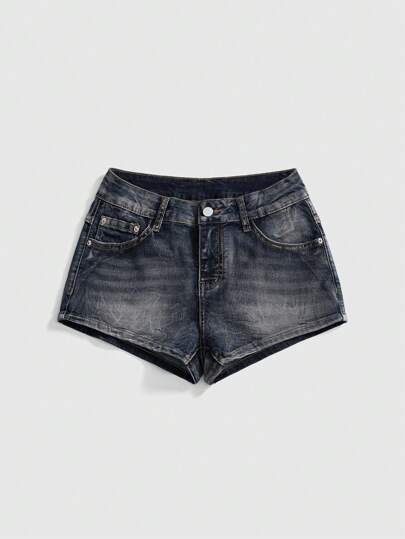 Fairycore Short en jean mini avec broderie de papillon style vintage années 2000 délavé, streetwear sexy, été