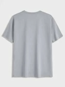 RueChic Bộ áo phông ngắn tay màu trơn và quần short cho nam, trang phục thường ngày mùa hè - Xám - Xem 6