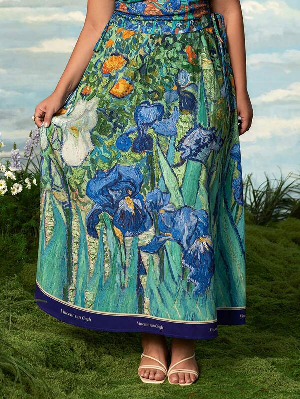 SHEIN Touch of Art Van Gogh Irises Graphic Skirt Plus Size Floral Pattern Casual A-Line Skirt, Summer Garden Party Skirt Plus Long Summer Skirts Garden Party Formal Skirt Women Long Skirts Summer Maxi Skirt Summer Outfits For Women ,Summer ,Skirt For Women Summer ,Summer Clothes ,Women Summer Clothes ,Summer Outfits ,Cute Summer Tops ,Plus Size Summer Clothes ,Summer Clothes Women Cute Summer Top ,Summer Skirt For Vacation,Women's Summer Clothes Van Gogh Irises Skirt Van Gogh Skirt Long Floral Skirt