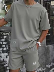 Set de camisetas de manga corta de ajuste holgado de color liso minimalista para niños preadolescentes, estilo colegial informal, cómodo y versátil, tela suave, adecuado para uso diario, escuela, salidas, deportes al aire libre, primavera/verano