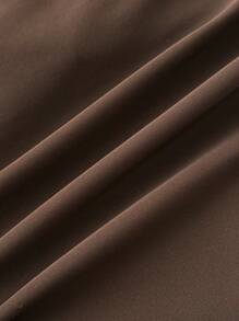 SHEIN Teen Girls Brown Summer Elegant Vacation Metal Shell Beaded Halter High Waisted Tummy Control ,Summer Beach Seashell Bikini Brown High Waist Bikini - Coffee Brown - View 8