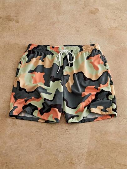 Manfinity BRENVOR Men's Loose Drawstring Shorts, Comfortable Anti-Embarrassment Beach/Casual Shorts, Essential For Holiday Men Shorts Camo Men Camo Camo Swim Trunks Men Camo Swim Trunks Camo Swim Shorts Men Camo Shorts Camo Board Shorts Men Camo Shorts