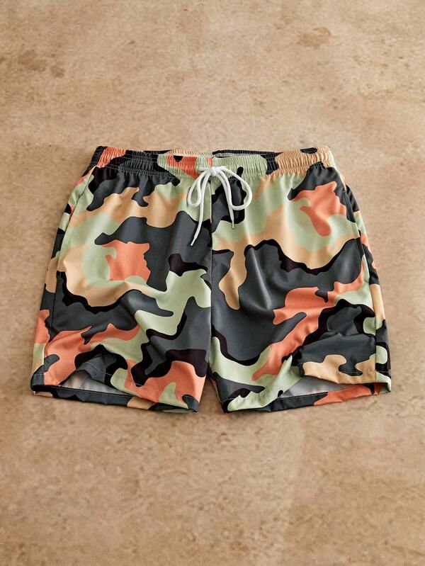 HIMLAND Men's Loose Drawstring Shorts, Comfortable Anti-Embarrassment Beach/Casual Shorts, Essential For Holiday Men Shorts Camo Men Camo Camo Swim Trunks Men Camo Swim Trunks Camo Swim Shorts Men Camo Shorts Camo Board Shorts