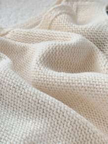 Elamini Áo len không tay có nơ trang trí, thời trang tối giản, phù hợp cho mùa hè - Màu be - Xem 3