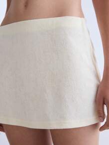 COUREZ Low Rise Mini Towelling Sports Skirt , Y2K Street Wear Summer For Women Summer Bottoms Summer Skirt Vintage - White - View 7