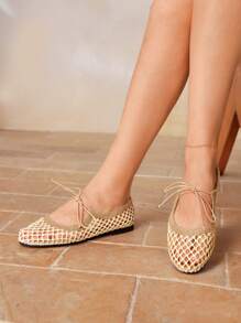 Women's Flat Slip-On Shoes, Boho Style, Retro American, Bohemian, Western, Music Festival, Party Outfit - Khaki - View 5