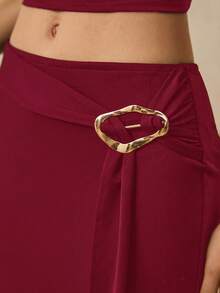 Poéselle Women's Elegant Solid Color Maxi Mermaid Skirt