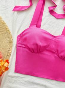 Vivid Eden 2 pezzi Set di moda da donna con canotta corta tinta unita e minigonna con stampa floreale per vacanza
