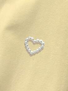 SHEIN 女士圆领短袖休闲心形印花T恤，夏季