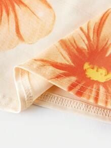 Girlism 女童部分印花蝴蝶结肩部吊带背心，可爱无袖上衣，适合春夏季 - 芥末黃 - 查看 4