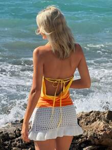 SHEIN ICON American Style Vacation Beach Draped Neck Floral Print Camisole - Multicolor - View 2