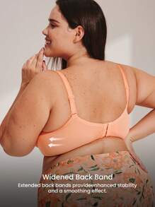 LUVLETTE Plus Woman Breezy Comfort Lingerie Full Coverage Support&Breathable Underwire Sexy Unlined Lace Elegance Minimizer Bra