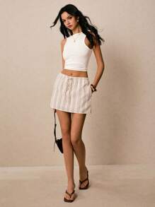 Poéselle Quần short nữ Quần culottes có túi Quần short sọc Quần thường ngày cho nữ Quần lót nữ buộc eo Quần short sọc thường ngày Quần short mùa hè Quần short đi nghỉ Quần short bãi biển Quần short nữ Trang phục mùa hè cho phụ nữ Trang phục đi nghỉ trên bãi biển Trang phục đồng quê Trang phục đường phố cho phụ nữ Quần áo Y2k - Nhiều màu - Xem 5