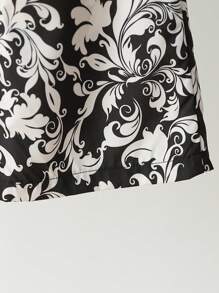 2pcs/Set Young Girls Cap Sleeve Top & Printed Straight Leg Pants Set, Suitable For Holiday, Outing And Casual Wear - Black - View 5