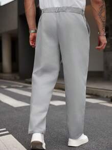 Manfinity CasualCool Plus Size Men's Casual Plain Color Pants