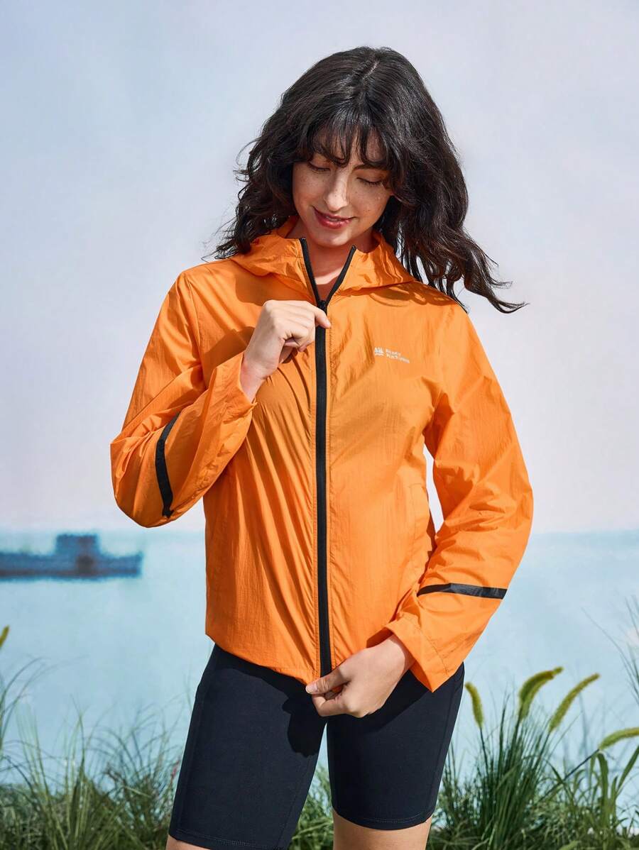 In My Nature Women's Casual Outdoor Sports Hooded Zip-Up Long Sleeve Protective Jacket Fall & Winter Outdoor Jacket - Orange - View 1