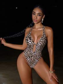 Swim SXY Đồ bơi một mảnh in họa tiết ngẫu nhiên nhiều màu cho kỳ nghỉ xuân của phụ nữ gợi cảm thanh lịch tối giản - Nhiều màu - Xem 3