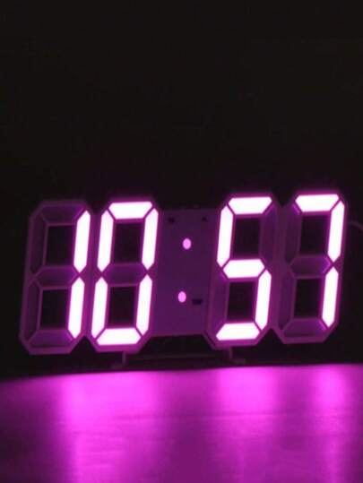 SHEIN Desktop Desk Clock 3D Luminous Digital Clock, Wall Clock Hanging Clock, Temperature Measurement, Three Intelligent Dimming Modes, Student Study Clock, Dormitory Decoration Clock, Home Game Desktop Clock, Atmosphere Clock Color Neon Clock 3D Digital, Wall-Mounted Silent Alarm Clock Smart Photosensitive Home Simple Versatile Wall Clock Electronic Clock Creative Desktop Alarm Clock Student Electronic Alarm Clock 1 Piece Gifts Birthday Graduation