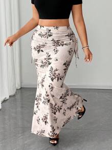 SHEIN Unity 大码优雅半身裙，高端感高低鱼尾裙，2025年新品 - 彩色 - 查看 5