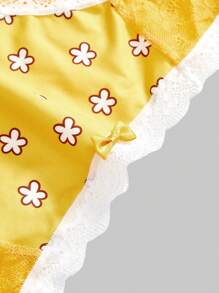 Strawberry Shortcake | ROMWE Bộ áo ngực và quần lót không dây họa tiết hoạt hình ren tương phản dành cho nữ - Nhiều màu - Xem 4