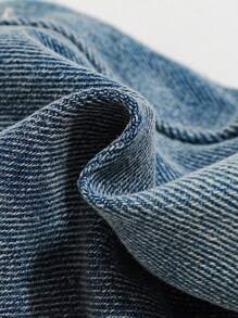 SHEIN Baby Jungen zerrissene vintage gewaschene Katzenbart einfache Basis weich locker passende weite marineblaue Jeans, für Babymode Jungen Kostüme Alltagskleidung Vier-Jahreszeiten-Kleidung und Streetwear Outfits für Kleinkindjungen - Mittele Waschung - Übersicht 7