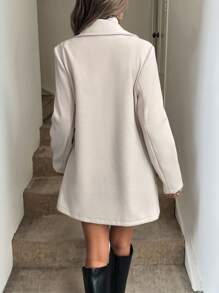 Easowa Apricot Casual Minimalist Workwear V-Neck Long Sleeve Jacket For Women, Autumn/Winter - Apricot - View 2