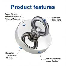 Fishing Magnet, Powerful Magnet Fishing, 100 KG Pulling Force,