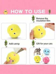 1pc/3pcs Squeak Ball Interactive Cat Plush Toy Ball - Cat Squeak Sound Training Toy - Fun Pet Toy Ball For Playing And Exercise, Cat Plush Ball, Cat Toy Ball, Interactive Indoor Cat Toy, Training Cat Toy - Multicolor - View 9