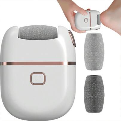 SHEIN Electric Foot Scrub, Rechargeable Portable Electric Foot Callus Removal, 2 Grinding Heads Of Different Thicknesses, Professional Foot Care Tools, Foot Care To Remove Dead Skin, Ideal Gift