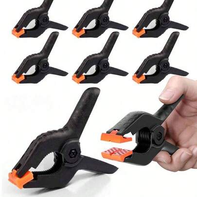 10 Pack 4 Inch Heavy Duty Plastic Spring Clips For Background Stands, Photography, Office, DIY Projects, Small Heavy Duty Clips For Crafts, Background Stands, Woodworking, Photo Studio; Multi-Purpose Spring Clips - Strong Grip Plastic Clips For Woodworking, Photography Backgrounds And Crafts, Men's Tools