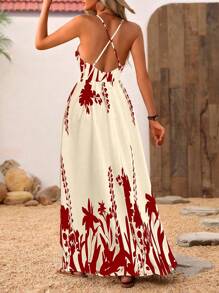 Breezaya 裹背露背度假休闲装 - 现代休闲连衣裙 - 紅色 - 查看 2