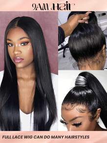 360 Full Lace Frontal Closure Straight Brazilian Virgin Human Hair Pre-Plucked 10-26 Inch Transparent Lace Natural Color