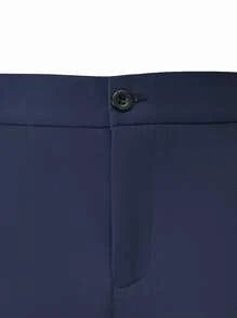 Manfinity Mode Men's Casual Versatile Solid Color Tapered Suit Pants Men Clothing Men Pants Navy Blue Pants Men Men Clothes Men Pants Men S Clothes Men Pants Man Clothes Men Pants - Navy Blue - View 4