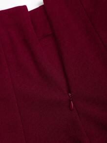 Sweetra Sleeveless Women Business Suit Sets With Big Metal Buttons Vest And Long Skirt For Spring And Summer - Burgundy - View 6