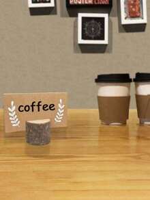 SHEIN 10 个座位卡夹，乡村风格木质卡夹，桌号支架，用于放置姓名标签、食物标记、派对、婚礼桌名卡夹、备忘录、照片图片夹，返回学校情人节 - 10pcs holder (No Card) - 查看 6