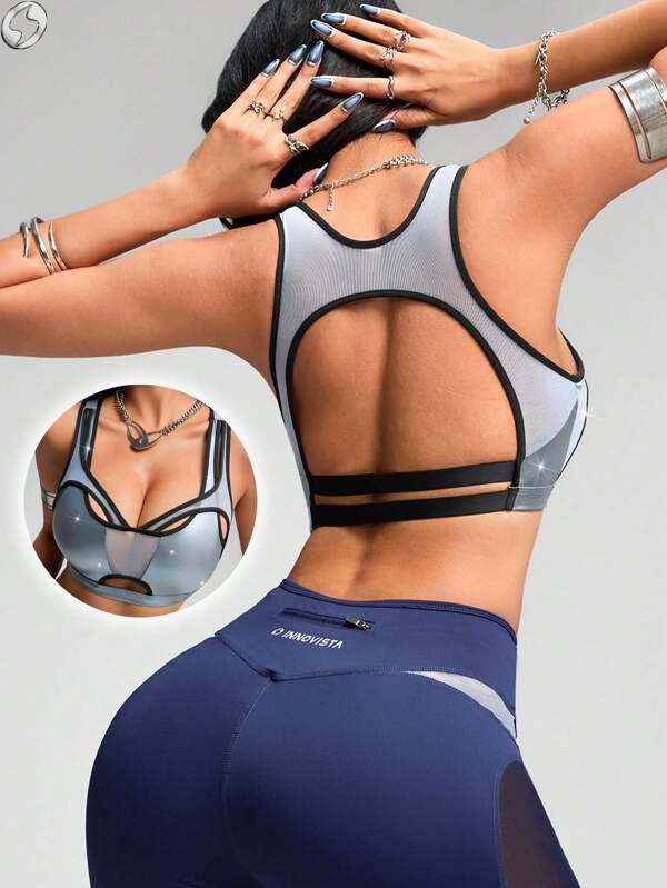 Innovista Sujetador deportivo con y estampado animal, brillo líquido, ajuste con confianza, rendimiento de lujo, parte superior elástica para gimnasio, top corto sin mangas, sin aros, con recorte de malla, plateado, gris, conjunto para fiesta, levantamiento de pesas, entrenamiento de fuerza física, mancuernas, al aire libre, ciclismo, motociclismo, correr, ejercicio aeróbico y cardio, yoga y pilates, boxeo, senderismo y trekking, tenis y golf, equipo de entrenamiento de máquinas, ropa de entrenamiento y chándal, ropa urbana deportiva, ícono de moda, impresionante y elegante, brillo y sensación para el festival de música, ajuste sexy para la calle, prenda esencial para todos los días, ropa deportiva de, movimiento moderno, motivación de otoño